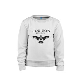 Детский свитшот хлопок с принтом HORIZON ZERO DAWN в городе Новоалтайск, 100% хлопок | круглый вырез горловины, эластичные манжеты, пояс и воротник | game | horizon zero 2 | horizon zero dawn | древний арсенал | игра. | хоризон | хоризон 2 | хоризон зеро давн