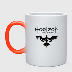Кружка хамелеон с принтом HORIZON ZERO DAWN в городе Новоалтайск, керамика | меняет цвет при нагревании, емкость 330 мл | game | horizon zero 2 | horizon zero dawn | древний арсенал | игра. | хоризон | хоризон 2 | хоризон зеро давн
