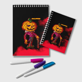 Блокнот с принтом Halloween в городе Новоалтайск, 100% бумага | 48 листов, плотность листов — 60 г/м2, плотность картонной обложки — 250 г/м2. Листы скреплены удобной пружинной спиралью. Цвет линий — светло-серый
 | Тематика изображения на принте: 31 октября | halloween | halowen | ведьма | день всех святых | джек | костюм | кровь | лого | монстр | надпись | праздник | приведение | призрак | светильник | символ | страшная | тыква | ужасы | хеллоуин | хеллуин