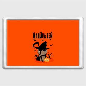 Магнит 45*70 с принтом Halloween в городе Новоалтайск, Пластик | Размер: 78*52 мм; Размер печати: 70*45 | Тематика изображения на принте: 31 октября | halloween | halowen | ведьма | день всех святых | джек | костюм | кровь | лого | монстр | надпись | праздник | приведение | призрак | светильник | символ | страшная | тыква | ужасы | хеллоуин | хеллуин