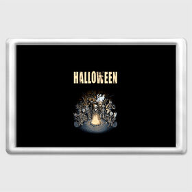 Магнит 45*70 с принтом Halloween в городе Новоалтайск, Пластик | Размер: 78*52 мм; Размер печати: 70*45 | Тематика изображения на принте: 31 октября | halloween | halowen | ведьма | день всех святых | джек | костюм | кровь | лого | монстр | надпись | праздник | приведение | призрак | светильник | символ | страшная | тыква | ужасы | хеллоуин | хеллуин