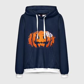 Мужская толстовка 3D с принтом Halloween PumpKin в городе Новоалтайск, 100% полиэстер | двухслойный капюшон со шнурком для регулировки, мягкие манжеты на рукавах и по низу толстовки, спереди карман-кенгуру с мягким внутренним слоем. | 