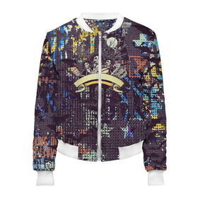 Женский бомбер 3D с принтом Хэллоуин. Halloween. Скелеты в городе Новоалтайск, 100% полиэстер | застегивается на молнию, по бокам два кармана без застежек, мягкие манжеты, по низу бомбера и на воротнике — эластичная резинка | halloween | летучие мыши | монстры | нечистая сила | скелеты | текстура | хэллоуин