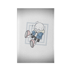 Обложка для паспорта матовая кожа с принтом UNDERTALE в городе Новоалтайск, натуральная матовая кожа | размер 19,3 х 13,7 см; прозрачные пластиковые крепления | Тематика изображения на принте: sans | undertale | андертале | андертейл | игра | подземная история | подземная сказка | санс | ундертале