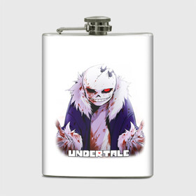 Фляга с принтом UNDERTALE в городе Новоалтайск, металлический корпус | емкость 0,22 л, размер 125 х 94 мм. Виниловая наклейка запечатывается полностью | sans | undertale | андертале | андертейл | игра | подземная история | подземная сказка | санс | ундертале