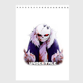 Скетчбук с принтом UNDERTALE в городе Новоалтайск, 100% бумага
 | 48 листов, плотность листов — 100 г/м2, плотность картонной обложки — 250 г/м2. Листы скреплены сверху удобной пружинной спиралью | Тематика изображения на принте: sans | undertale | андертале | андертейл | игра | подземная история | подземная сказка | санс | ундертале