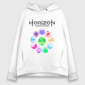 Женское худи Oversize хлопок с принтом HORIZON ZERO DAWN в городе Новоалтайск, френч-терри — 70% хлопок, 30% полиэстер. Мягкий теплый начес внутри —100% хлопок | боковые карманы, эластичные манжеты и нижняя кромка, капюшон на магнитной кнопке | game | horizon zero 2 | horizon zero dawn | древний арсенал | игра. | хоризон | хоризон 2 | хоризон зеро давн