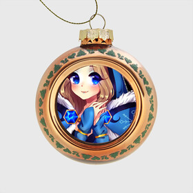 Стеклянный ёлочный шар с принтом Crystal Maiden  в городе Новоалтайск, Стекло | Диаметр: 80 мм | crystal maiden | зима2020 | кристал мейден | кристалка дота 2 | рилай | снежная королева | цмка из доты