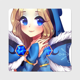 Магнит виниловый Квадрат с принтом Crystal Maiden  в городе Новоалтайск, полимерный материал с магнитным слоем | размер 9*9 см, закругленные углы | crystal maiden | зима2020 | кристал мейден | кристалка дота 2 | рилай | снежная королева | цмка из доты