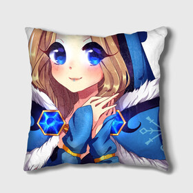 Подушка 3D с принтом Crystal Maiden  в городе Новоалтайск, наволочка – 100% полиэстер, наполнитель – холлофайбер (легкий наполнитель, не вызывает аллергию). | состоит из подушки и наволочки. Наволочка на молнии, легко снимается для стирки | crystal maiden | зима2020 | кристал мейден | кристалка дота 2 | рилай | снежная королева | цмка из доты