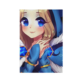 Обложка для паспорта матовая кожа с принтом Crystal Maiden  в городе Новоалтайск, натуральная матовая кожа | размер 19,3 х 13,7 см; прозрачные пластиковые крепления | crystal maiden | зима2020 | кристал мейден | кристалка дота 2 | рилай | снежная королева | цмка из доты