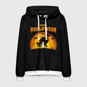 Мужская толстовка 3D с принтом Helloween в городе Новоалтайск, 100% полиэстер | двухслойный капюшон со шнурком для регулировки, мягкие манжеты на рукавах и по низу толстовки, спереди карман-кенгуру с мягким внутренним слоем. | halloween | ведьма | летучая мышь | полнолуние | привидение | призрак | тыква | хеллоуин | хелуин | хэллоин | хэллоуин | хэлоуин | хэлуин | черный кот