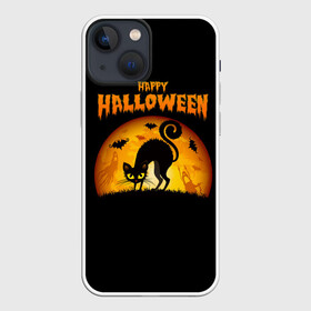 Чехол для iPhone 13 mini с принтом Helloween в городе Новоалтайск,  |  | halloween | ведьма | летучая мышь | полнолуние | привидение | призрак | тыква | хеллоуин | хелуин | хэллоин | хэллоуин | хэлоуин | хэлуин | черный кот