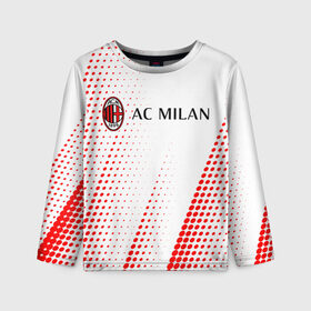 Детский лонгслив 3D с принтом AC MILAN / МИЛАН в городе Новоалтайск, 100% полиэстер | длинные рукава, круглый вырез горловины, полуприлегающий силуэт
 | ac | ac milan | acm | football | logo | milan | sport | клуб | лого | логотип | логотипы | милан | символ | символы | спорт | форма | футбол | футбольная | футбольный