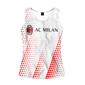 Женская майка 3D с принтом AC MILAN / МИЛАН в городе Новоалтайск, 100% полиэстер | круглая горловина, прямой силуэт, длина до линии бедра | ac | ac milan | acm | football | logo | milan | sport | клуб | лого | логотип | логотипы | милан | символ | символы | спорт | форма | футбол | футбольная | футбольный