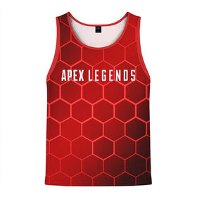 Мужская майка 3D с принтом APEX LEGENDS АПЕКС ЛЕГЕНД в городе Новоалтайск, 100% полиэстер | круглая горловина, приталенный силуэт, длина до линии бедра. Пройма и горловина окантованы тонкой бейкой | apex | game | games | legend | legends | logo | апекс | битва | игра | игры | королевская | легенд | легендс | лого | логотип | логотипы | символ | символы