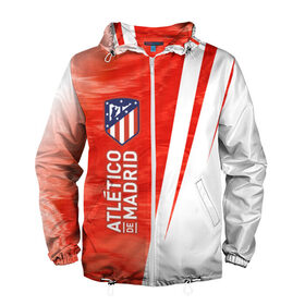 Мужская ветровка 3D с принтом ATLETICO MADRID / Атлетико в городе Новоалтайск, 100% полиэстер | подол и капюшон оформлены резинкой с фиксаторами, два кармана без застежек по бокам, один потайной карман на груди | 