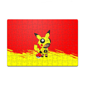 Пазл магнитный 126 элементов с принтом Brawl stars/Leon pikachu в городе Новоалтайск, полимерный материал с магнитным слоем | 126 деталей, размер изделия —  180*270 мм | crow | mortis | pika pika | pokemon go | surge | биби | бравл старс | бравлер | герои | девочкам | детям | джесси | леон пикачу | логотипы игр | малыш | мальчикам | милый | нита | пика пика | пикачу | покебол | покемон