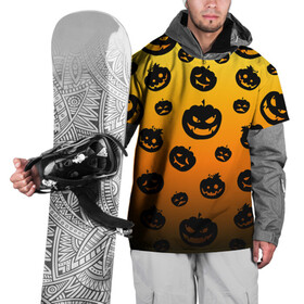 Накидка на куртку 3D с принтом Halloween - Тыквы в городе Новоалтайск, 100% полиэстер |  | halloween | jack lantern | trick or treat | день всех святых | день мертвых | конфеты или жизнь | лицо тыквы | праздник | рожи | светильник джека | страшно | тыква | тыква с лицом | тыквенный | тыквы | ужасы