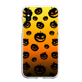 Чехол для iPhone XS Max матовый с принтом Halloween - Тыквы в городе Новоалтайск, Силикон | Область печати: задняя сторона чехла, без боковых панелей | halloween | jack lantern | trick or treat | день всех святых | день мертвых | конфеты или жизнь | лицо тыквы | праздник | рожи | светильник джека | страшно | тыква | тыква с лицом | тыквенный | тыквы | ужасы