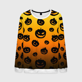 Мужской свитшот 3D с принтом Halloween - Тыквы в городе Новоалтайск, 100% полиэстер с мягким внутренним слоем | круглый вырез горловины, мягкая резинка на манжетах и поясе, свободная посадка по фигуре | halloween | jack lantern | trick or treat | день всех святых | день мертвых | конфеты или жизнь | лицо тыквы | праздник | рожи | светильник джека | страшно | тыква | тыква с лицом | тыквенный | тыквы | ужасы