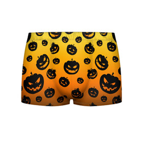 Мужские трусы 3D с принтом Halloween - Тыквы в городе Новоалтайск, 50% хлопок, 50% полиэстер | классическая посадка, на поясе мягкая тканевая резинка | halloween | jack lantern | trick or treat | день всех святых | день мертвых | конфеты или жизнь | лицо тыквы | праздник | рожи | светильник джека | страшно | тыква | тыква с лицом | тыквенный | тыквы | ужасы