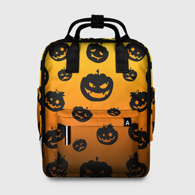 Женский рюкзак 3D с принтом Halloween - Тыквы в городе Новоалтайск, 100% полиэстер | лямки с регулируемой длиной, сверху ручки, чтобы рюкзак нести как сумку. Основное отделение закрывается на молнию, как и внешний карман. Внутри два дополнительных кармана, один из которых закрывается на молнию. По бокам два дополнительных кармашка, куда поместится маленькая бутылочка
 | Тематика изображения на принте: halloween | jack lantern | trick or treat | день всех святых | день мертвых | конфеты или жизнь | лицо тыквы | праздник | рожи | светильник джека | страшно | тыква | тыква с лицом | тыквенный | тыквы | ужасы