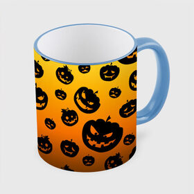 Кружка с полной запечаткой с принтом Halloween - Тыквы в городе Новоалтайск, керамика | ёмкость 330 мл | halloween | jack lantern | trick or treat | день всех святых | день мертвых | конфеты или жизнь | лицо тыквы | праздник | рожи | светильник джека | страшно | тыква | тыква с лицом | тыквенный | тыквы | ужасы