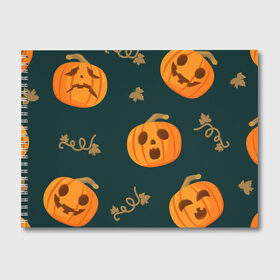 Альбом для рисования с принтом Happy Halloween в городе Новоалтайск, 100% бумага
 | матовая бумага, плотность 200 мг. | Тематика изображения на принте: horror | страшный | ужасы | хеллоуин