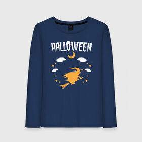 Женский лонгслив хлопок с принтом Halloween в городе Новоалтайск, 100% хлопок |  | 31 октября | halloween | halowen | ведьма | день всех святых | джек | костюм | кровь | лого | монстр | надпись | праздник | приведение | призрак | светильник | символ | страшная | тыква | ужасы | хеллоуин | хеллуин