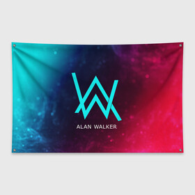 Флаг-баннер с принтом ALAN WALKER АЛАН УОКЕР в городе Новоалтайск, 100% полиэстер | размер 67 х 109 см, плотность ткани — 95 г/м2; по краям флага есть четыре люверса для крепления | alan | faded | house | logo | music | walker | алан | вокер | волкер | диджей | лого | логотип | логотипы | музыка | музыкант | символ | символы | танцеальная | уокер | хаус | электронная