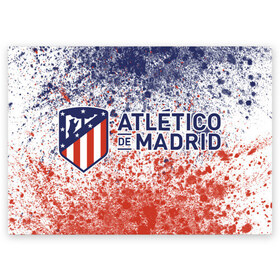 Поздравительная открытка с принтом ATLETICO MADRID / Атлетико в городе Новоалтайск, 100% бумага | плотность бумаги 280 г/м2, матовая, на обратной стороне линовка и место для марки
 | atletico | club | footbal | logo | madrid | атлетико | знак | клуб | логотип | логотипы | мадрид | символ | символы | форма | футбол | футбольная | футбольный