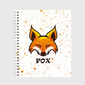 Тетрадь с принтом FOX в городе Новоалтайск, 100% бумага | 48 листов, плотность листов — 60 г/м2, плотность картонной обложки — 250 г/м2. Листы скреплены сбоку удобной пружинной спиралью. Уголки страниц и обложки скругленные. Цвет линий — светло-серый
 | Тематика изображения на принте: animals | fox | foxes | foxy | ginger | животные | лис | лиса | лисенок | лисий | лисица | лисицы | лисичка | лисички | лисы | лисята | оранжевый