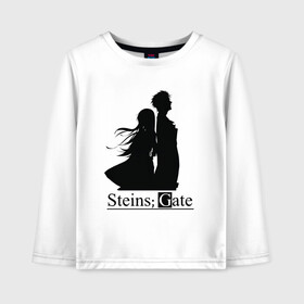 Детский лонгслив хлопок с принтом Steins Gate в городе Новоалтайск, 100% хлопок | круглый вырез горловины, полуприлегающий силуэт, длина до линии бедер | Тематика изображения на принте: anime girl | steins gate | аниме | аниме тян | врата штайна | врата штейна | макисе курису | манга | окабе ринтаро | шиина маюри