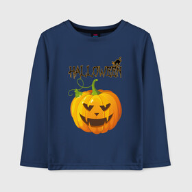 Детский лонгслив хлопок с принтом Pumpkin party 2 в городе Новоалтайск, 100% хлопок | круглый вырез горловины, полуприлегающий силуэт, длина до линии бедер | horror | страшный | ужасы | хеллоуин