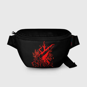 Поясная сумка 3D с принтом BERSERK в городе Новоалтайск, 100% полиэстер | плотная ткань, ремень с регулируемой длиной, внутри несколько карманов для мелочей, основное отделение и карман с обратной стороны сумки застегиваются на молнию | anime | berserk | blood | hero | manga | берсерк | бирсерк | герой | кровь | манга