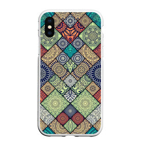 Чехол для iPhone XS Max матовый с принтом Мандалы лоскутный печворк в городе Новоалтайск, Силикон | Область печати: задняя сторона чехла, без боковых панелей | лоскутная | лоскуты | оберег | печворк | разноцветный | талисман | техника | яркий