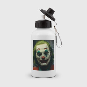 Бутылка спортивная с принтом Joker в городе Новоалтайск, металл | емкость — 500 мл, в комплекте две пластиковые крышки и карабин для крепления | joker | джокер