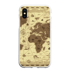 Чехол для iPhone XS Max матовый с принтом Карта мира в городе Новоалтайск, Силикон | Область печати: задняя сторона чехла, без боковых панелей | география | карта | карта мира | корабли | моряки