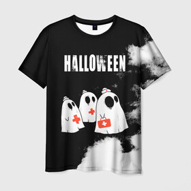 Мужская футболка 3D с принтом Halloween медицина в городе Новоалтайск, 100% полиэфир | прямой крой, круглый вырез горловины, длина до линии бедер | 31 октября | halloween | halowen | ведьма | день всех святых | джек | костюм | кровь | лого | монстр | надпись | праздник | приведение | призрак | светильник | символ | страшная | тыква | ужасы | хеллоуин | хеллуин