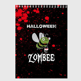 Скетчбук с принтом Halloween ZOMBEE в городе Новоалтайск, 100% бумага
 | 48 листов, плотность листов — 100 г/м2, плотность картонной обложки — 250 г/м2. Листы скреплены сверху удобной пружинной спиралью | Тематика изображения на принте: 31 октября | halloween | halowen | ведьма | день всех святых | джек | костюм | кровь | лого | монстр | надпись | праздник | приведение | призрак | светильник | символ | страшная | тыква | ужасы | хеллоуин | хеллуин