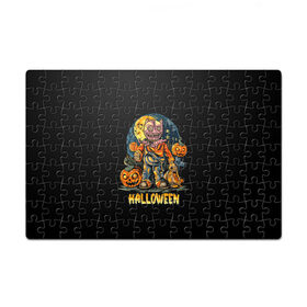 Пазл магнитный 126 элементов с принтом Halloween в городе Новоалтайск, полимерный материал с магнитным слоем | 126 деталей, размер изделия —  180*270 мм | 31 октября | halloween | halowen | ведьма | день всех святых | джек | костюм | кровь | лого | монстр | надпись | праздник | приведение | призрак | светильник | символ | страшная | тыква | ужасы | хеллоуин | хеллуин