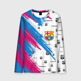 Мужской лонгслив 3D с принтом FC BARCELONA в городе Новоалтайск, 100% полиэстер | длинные рукава, круглый вырез горловины, полуприлегающий силуэт | 