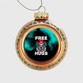 Стеклянный ёлочный шар с принтом FREE HUGS в городе Новоалтайск, Стекло | Диаметр: 80 мм | 31 октября | halloween | halowen | ведьма | день всех святых | джек | костюм | кровь | лого | монстр | надпись | праздник | приведение | призрак | светильник | символ | страшная | тыква | ужасы | хеллоуин | хеллуин
