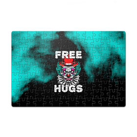 Пазл магнитный 126 элементов с принтом FREE HUGS в городе Новоалтайск, полимерный материал с магнитным слоем | 126 деталей, размер изделия —  180*270 мм | 31 октября | halloween | halowen | ведьма | день всех святых | джек | костюм | кровь | лого | монстр | надпись | праздник | приведение | призрак | светильник | символ | страшная | тыква | ужасы | хеллоуин | хеллуин