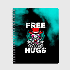 Тетрадь с принтом FREE HUGS в городе Новоалтайск, 100% бумага | 48 листов, плотность листов — 60 г/м2, плотность картонной обложки — 250 г/м2. Листы скреплены сбоку удобной пружинной спиралью. Уголки страниц и обложки скругленные. Цвет линий — светло-серый
 | 31 октября | halloween | halowen | ведьма | день всех святых | джек | костюм | кровь | лого | монстр | надпись | праздник | приведение | призрак | светильник | символ | страшная | тыква | ужасы | хеллоуин | хеллуин