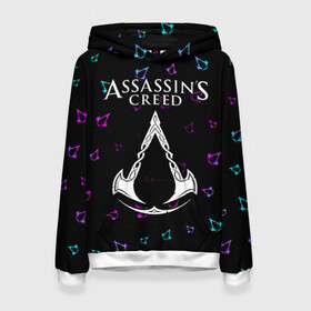 Женская толстовка 3D с принтом ASSASSIN’S CREED VALHALLA в городе Новоалтайск, 100% полиэстер  | двухслойный капюшон со шнурком для регулировки, мягкие манжеты на рукавах и по низу толстовки, спереди карман-кенгуру с мягким внутренним слоем. | creed | game | games | logo | valhalla | ассасин | ассасинс | ассассин | ассассинс | вальгалла | игра | игры | крид | лого | логотип | логотипы | символ | символы