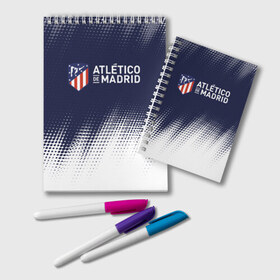 Блокнот с принтом ATLETICO MADRID / Атлетико в городе Новоалтайск, 100% бумага | 48 листов, плотность листов — 60 г/м2, плотность картонной обложки — 250 г/м2. Листы скреплены удобной пружинной спиралью. Цвет линий — светло-серый
 | atletico | club | footbal | logo | madrid | атлетико | знак | клуб | логотип | логотипы | мадрид | символ | символы | форма | футбол | футбольная | футбольный