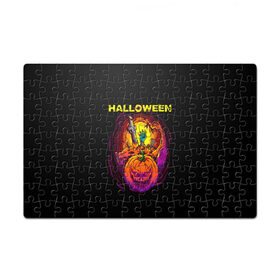 Пазл магнитный 126 элементов с принтом Halloween в городе Новоалтайск, полимерный материал с магнитным слоем | 126 деталей, размер изделия —  180*270 мм | 31 октября | halloween | halowen | ведьма | день всех святых | джек | костюм | кровь | лого | монстр | надпись | праздник | приведение | призрак | светильник | символ | страшная | тыква | ужасы | хеллоуин | хеллуин