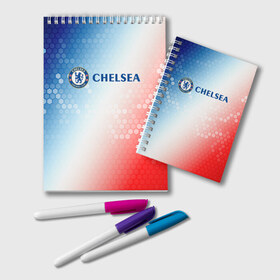 Блокнот с принтом CHELSEA F.C. / ЧЕЛСИ в городе Новоалтайск, 100% бумага | 48 листов, плотность листов — 60 г/м2, плотность картонной обложки — 250 г/м2. Листы скреплены удобной пружинной спиралью. Цвет линий — светло-серый
 | Тематика изображения на принте: chelsea | club | footbal | logo | знак | клуб | логотип | логотипы | символ | символы | форма | футбол | футбольная | футбольный | челси